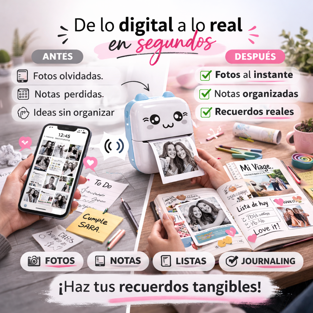 InstaPrint™ | Imprime fotos, notas y recuerdos al instante ✨